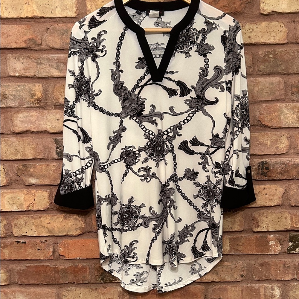 Cocomo Monochrome Chain Pattern Blouse